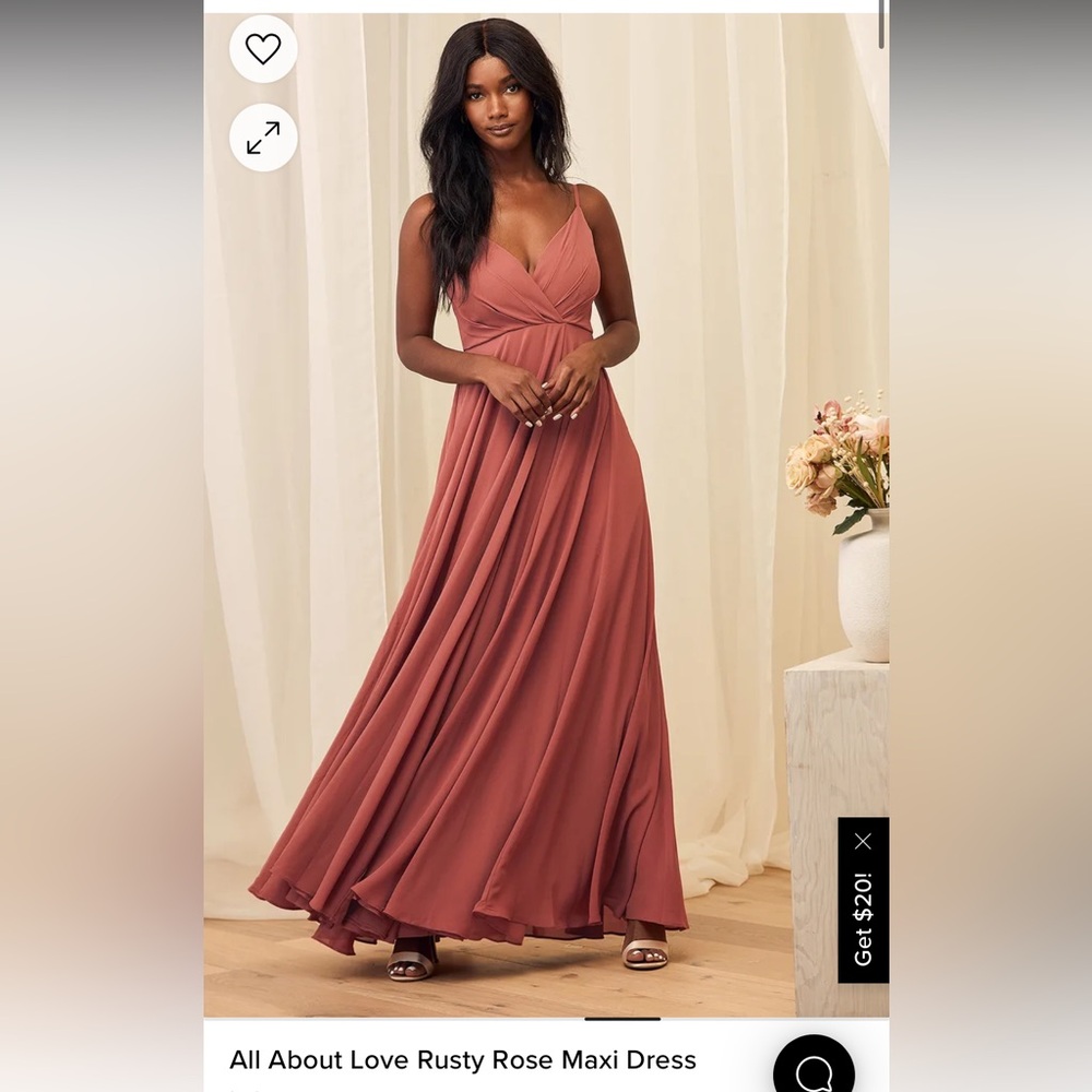 Lulu’s all about love Rusty Rose Maxi Dress